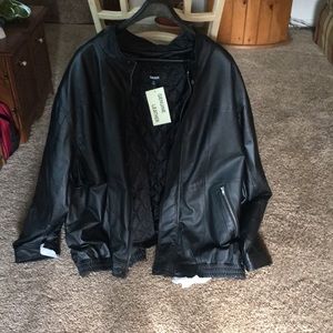 Brand new! Black leather jacket size 8xl